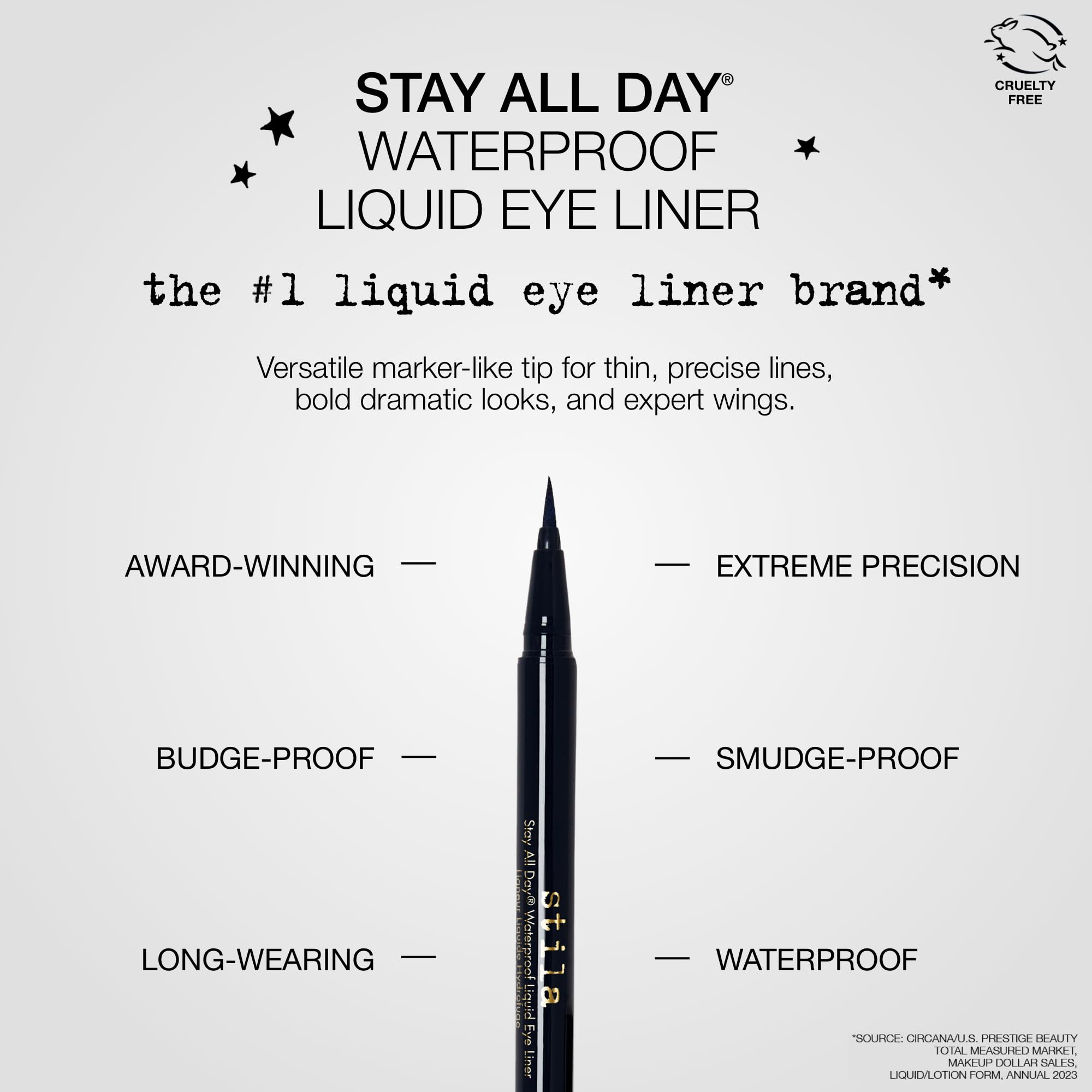 stila Stay All Day Waterproof Liquid Eye Liner, Midnight (Deep Blue)